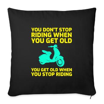 Scooter Rider Scootering Motorcycle Racer Ride - Sofa pillowcase 17,3'' x 17,3'' (45 x 45 cm) - black - Front