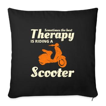 Scooter Rider Scootering Motorcycle Racer Ride - Sofa pillowcase 17,3'' x 17,3'' (45 x 45 cm) - black - Front