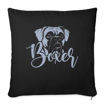Boxer Boxer Chien Chien Chien Propriétaire Amoureux des chiens - Housse de coussin décorative 45 x 45 cm - noir - Devant