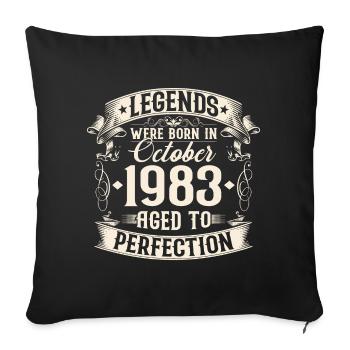 Octobre Né 1983 Légendes Anniversaire - Housse de coussin décorative 45 x 45 cm - noir - Devant