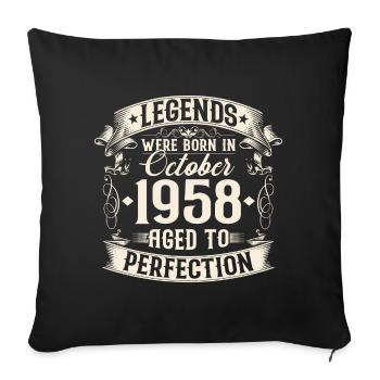 Octobre Né en 1958 Legends Anniversaire - Housse de coussin décorative 45 x 45 cm - noir - Devant