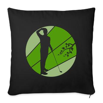 golf golf golfeur tee off - Housse de coussin décorative 45 x 45 cm - noir - Devant
