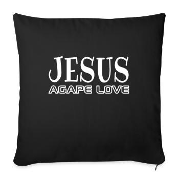 Christian Design Jesus, Agape Love - Sofa pillowcase 17,3'' x 17,3'' (45 x 45 cm) - black - Front