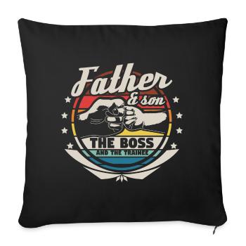 Vater und Sohn Dad Geschenkidee - Sofakissenbezug 45 x 45 cm - Schwarz - Vorne