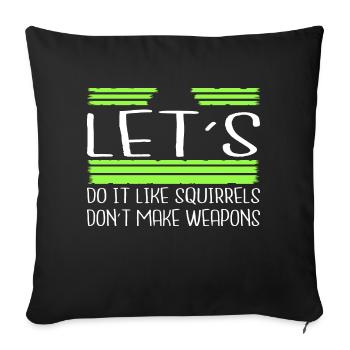 hippie pride peace sign gift birthday disarmament - Sofa pillowcase 17,3'' x 17,3'' (45 x 45 cm) - black - Front