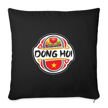 Dong Hoi Vietnam Flagge Abzeichen Reise Souvenir Stempel - Sofakissenbezug 45 x 45 cm - Schwarz - Vorne