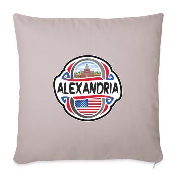 Alexandria USA Flagge Reisesouvenir - Sofakissenbezug 45 x 45 cm - helles Taupe - Vorne