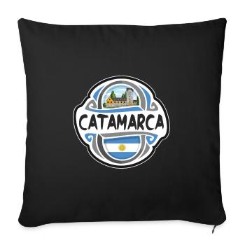 Catamarca Argentine Drapeau Voyage Souvenir Badge Sta - Housse de coussin décorative 45 x 45 cm - noir - Devant