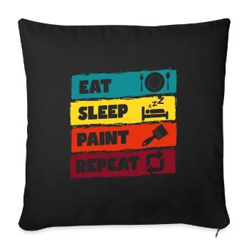 Peintre De Chantier Artisans - Housse de coussin décorative 45 x 45 cm - noir - Devant