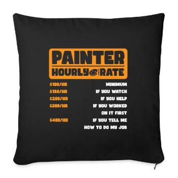 Maler Künstler Ausbildung Farbroller - Sofakissenbezug 45 x 45 cm - Schwarz - Vorne