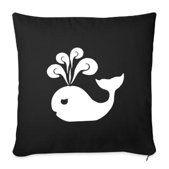 tees wale, Walsilhouette - Sofakissenbezug 45 x 45 cm - Schwarz - Vorne