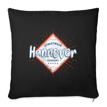 Hanover Germany City Skyline Home Love - Sofa pillowcase 17,3'' x 17,3'' (45 x 45 cm) - black - Front