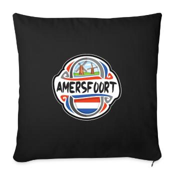 Amersfoort Netherlands Flag Travel Souvenir Badge - Sofa pillowcase 17,3'' x 17,3'' (45 x 45 cm) - black - Front