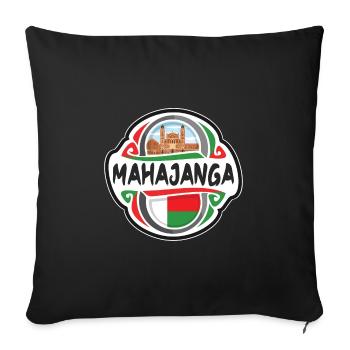 Mahajanga Madagascar Drapeau Voyage Souvenir Badge St - Housse de coussin décorative 45 x 45 cm - noir - Devant