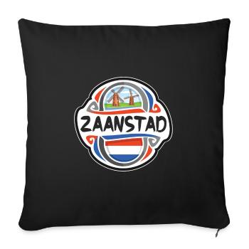 Zaanstad Netherlands Flag Travel Souvenir Badge St - Sofa pillowcase 17,3'' x 17,3'' (45 x 45 cm) - black - Front