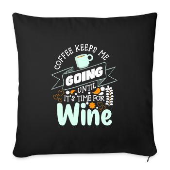 Coffee Cup Early Riser Drink - Sofa pillowcase 17,3'' x 17,3'' (45 x 45 cm) - black - Front