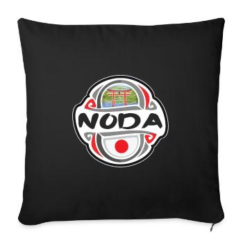 Noda Japon Drapeau Badge Souvenir de Voyage Timbre - Housse de coussin décorative 45 x 45 cm - noir - Devant