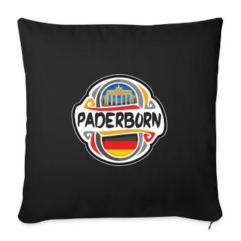 Paderborn Allemagne Drapeau Badge Voyage Souvenir Timbre - Housse de coussin décorative 45 x 45 cm - noir - Devant