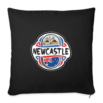 Newcastle Australia Flag Travel Souvenir Badge Sta - Sofa pillowcase 17,3'' x 17,3'' (45 x 45 cm) - black - Front