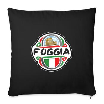 Foggia Italie Drapeau Badge Voyage Souvenir Timbre - Housse de coussin décorative 45 x 45 cm - noir - Devant