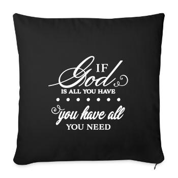 Christian Design Dieu notre Tout - Housse de coussin décorative 45 x 45 cm - noir - Devant