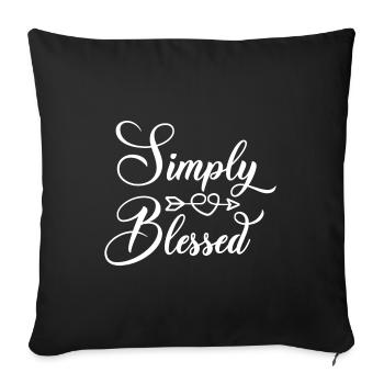 Le design chrétien tout simplement béni - Housse de coussin décorative 45 x 45 cm - noir - Devant