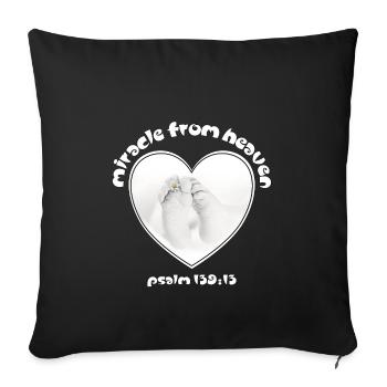 Christian Design Miracle from Heaven Psalm 139 - Sofa pillowcase 17,3'' x 17,3'' (45 x 45 cm) - black - Front