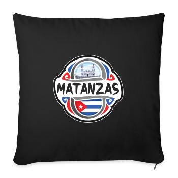 Matanzas Cuba Flag Badge Travel Souvenir Stamp - Sofa pillowcase 17,3'' x 17,3'' (45 x 45 cm) - black - Front
