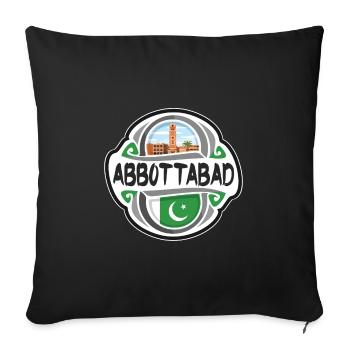 Abbottabad Pakistan Drapeau Voyage Souvenir Badge Sta - Housse de coussin décorative 45 x 45 cm - noir - Devant