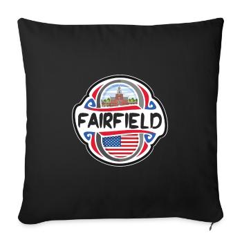 Fairfield USA United States Flag Travel Souvenir B - Sofa pillowcase 17,3'' x 17,3'' (45 x 45 cm) - black - Front