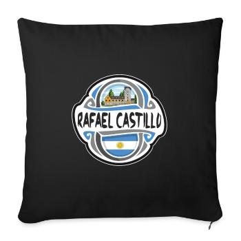 Rafael Castillo Argentine Drapeau Souvenir de Voyage Bad - Housse de coussin décorative 45 x 45 cm - noir - Devant