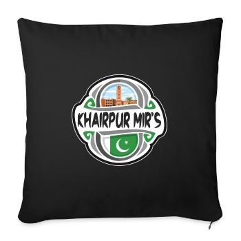 Khairpur Mir's Pakistan Flag Travel Souvenir Badge - Sofa pillowcase 17,3'' x 17,3'' (45 x 45 cm) - black - Front