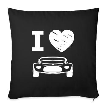 I love fast cars - Sofa pillowcase 17,3'' x 17,3'' (45 x 45 cm) - black - Front