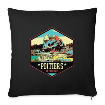 Poitiers France Futuroscope theme park - Sofa pillowcase 17,3'' x 17,3'' (45 x 45 cm) - black - Front