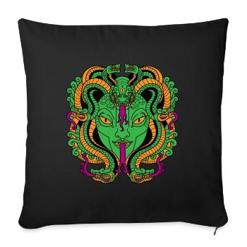 Medusa Face Snake Woman - Sofa pillowcase 17,3'' x 17,3'' (45 x 45 cm) - black - Front
