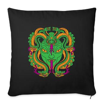 Medusa Face Snake Woman - Sofa pillowcase 17,3'' x 17,3'' (45 x 45 cm) - black - Front