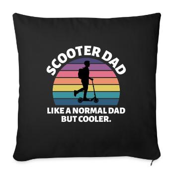 Electric Scooter Dad Driver E-Scooter Fathers day - Sofa pillowcase 17,3'' x 17,3'' (45 x 45 cm) - black - Front