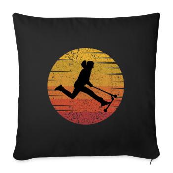Stunt Scooter Freestyle Scootering Vintage Retro - Sofa pillowcase 17,3'' x 17,3'' (45 x 45 cm) - black - Front