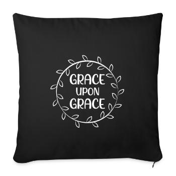 Conception chrétienne Grâce sur Grâce - Housse de coussin décorative 45 x 45 cm - noir - Devant