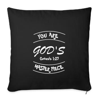 Le design chrétien Vous êtes le chef-d’œuvre de Dieu Gen 1 - Housse de coussin décorative 45 x 45 cm - noir - Devant