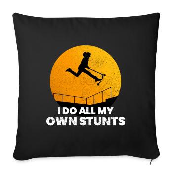 Stunt Scooter Freestyle Scootering Riding - Sofa pillowcase 17,3'' x 17,3'' (45 x 45 cm) - black - Front