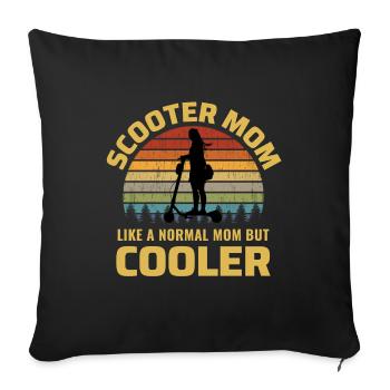 Electric Scooter Mom E-Scooter Vintage Retro - Sofa pillowcase 17,3'' x 17,3'' (45 x 45 cm) - black - Front