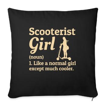 Electric Scooter Driver E-Scooter Scooterist Girl - Sofa pillowcase 17,3'' x 17,3'' (45 x 45 cm) - black - Front