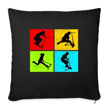 Stunt Scooter Freestyle Scootering Riding - Sofa pillowcase 17,3'' x 17,3'' (45 x 45 cm) - black - Front