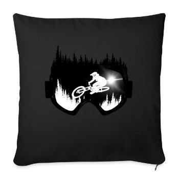 MTB Lifestyle - downhill goggles - Sofakissenbezug 45 x 45 cm - Schwarz - Vorne