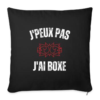Je peux pas j'ai boxe - Housse de coussin décorative 45 x 45 cm - noir - Devant