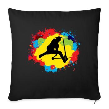 Stunt Scooter Freestyle Scootering Riding Colorful - Sofa pillowcase 17,3'' x 17,3'' (45 x 45 cm) - black - Front