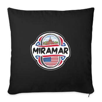 Miramar USA United States Flag Travel Souvenir Bad - Sofa pillowcase 17,3'' x 17,3'' (45 x 45 cm) - black - Front