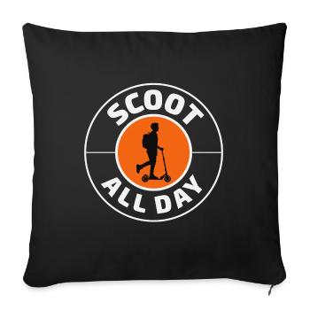 Conducteur de scooter électrique E-Scooter motorisé - Housse de coussin décorative 45 x 45 cm - noir - Devant