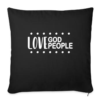 Le design chrétien aime Dieu, aime les gens - Housse de coussin décorative 45 x 45 cm - noir - Devant